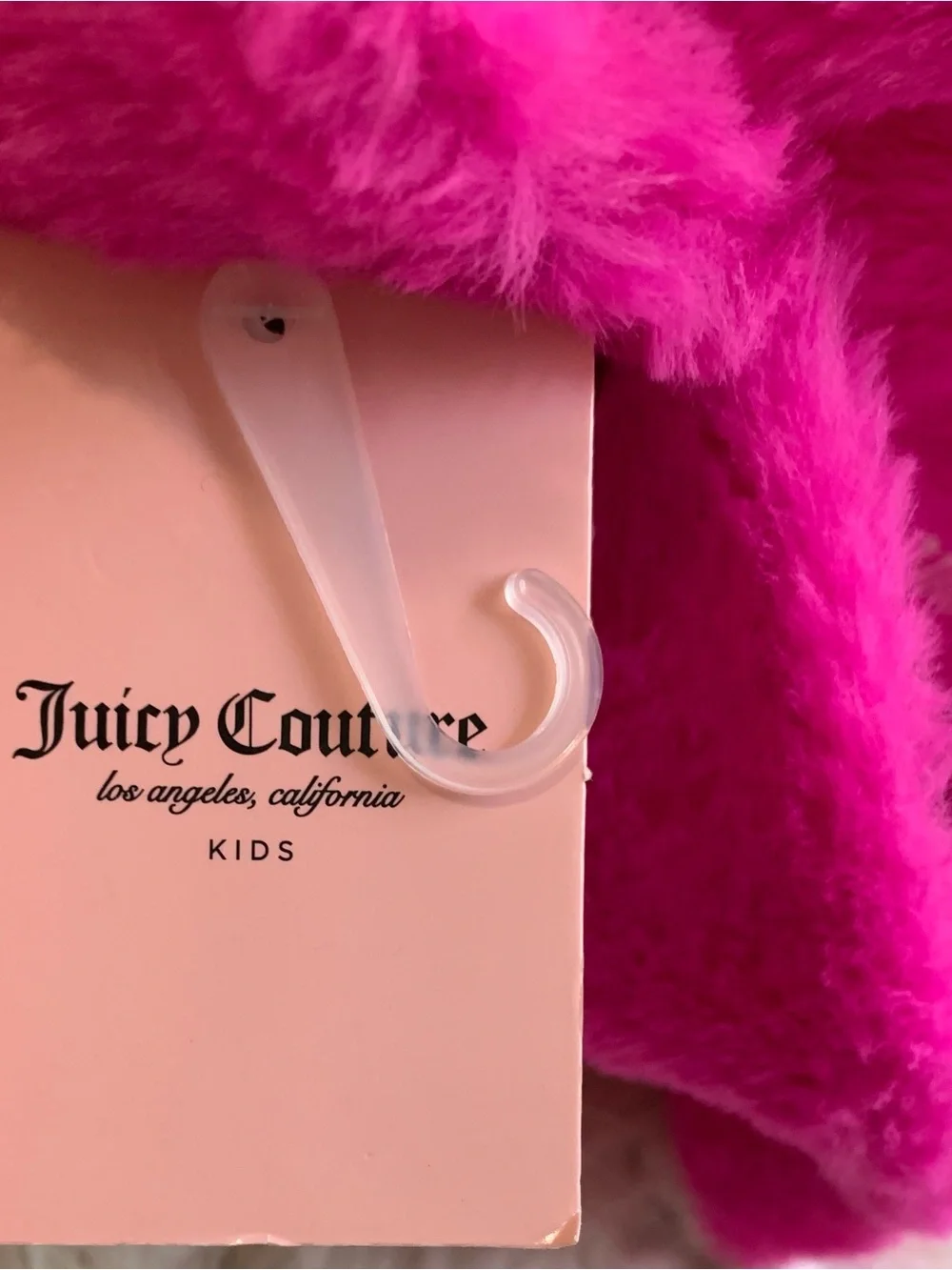 NWT Juicy Couture Faux Fur Bucket Hat Hot Pink Kids Size
